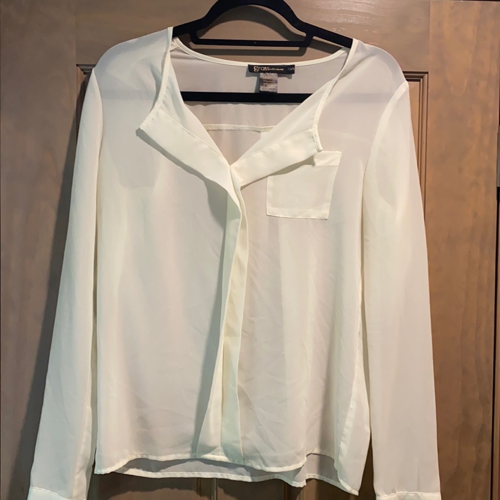 Grass collection cream blouse size small